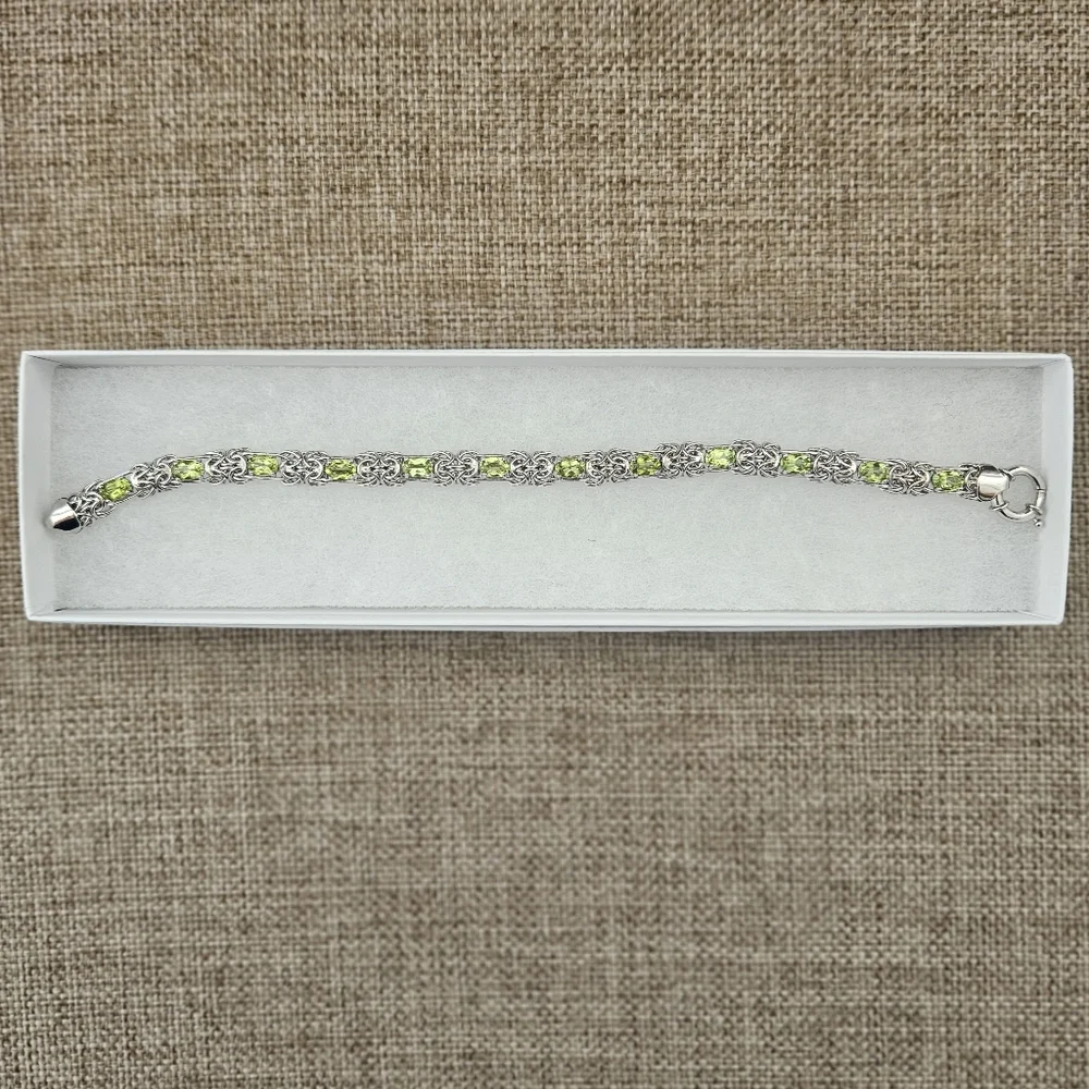 Ross-Simons Peridot Sterling Silver Tennis Bracelet - Picture 6 of 7